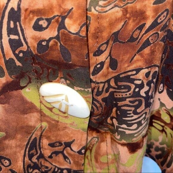 Tanami Pant Top Set Womens Size Medium M Vintage Rayon Patterned Brown Black - Picture 9 of 12